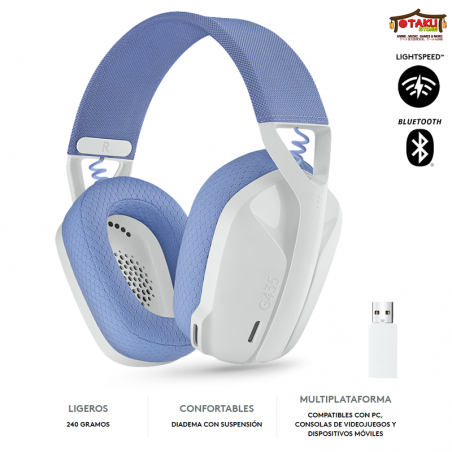 Logitech G435 LIGHTSPEED Auriculares Gaming Inalámbricos Blancos